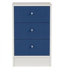 When closed, the console is 20 deep, with turned legs and block feet. Malibu 3 Drawer Bedside Chest Blue On White 146 5730