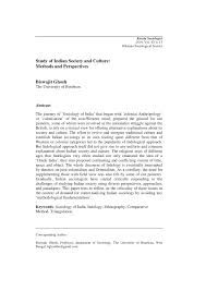 Pdf Study Of Indian Society And Culture Methods And Perspectives