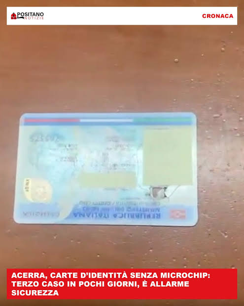 Acerra, carte d'identità senza microchip: terzo caso in pochi giorni, è  allarme sicurezza Leggi l'articolo sul nostro sito web #Acerra #microchip  #cartedidentità #PositanoNotizie #PNo