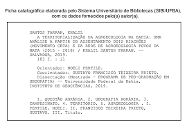UNIVERSIDADE FEDERAL DA BAHIA TERRITORIALIZAÇÃO DA AGROECOLOGIA NA BAHIA: