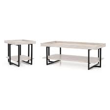 White coffee, console, sofa & end tables : Grislare Coffee And End Table Set Antique White Homes Inside Out Target