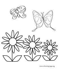 One of the most simple insect to color for your children. Coloring Pages Of Butterflies And Flowers Coloring Home