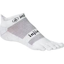 Injinji Run Lightweight Coolmax No Show Toe Sock Gray Mens Running Socks Toe Socks Running Socks