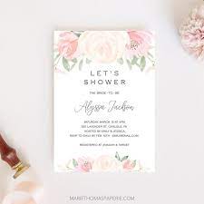 Alena Bridal Shower Invitation Blush Pink Floral Boho Etsy Bridal Shower Invitations Printable Bridal Shower Invitations Floral Bridal Shower Invitations