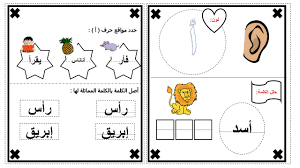 اللغة العربية أوراق عمل الحروف الهجائية للصف الأول ملفاتي