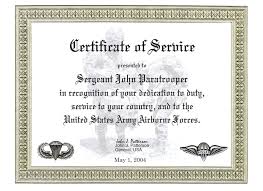 If the certificate is a ca: Free Certificate Of Service Sample Template