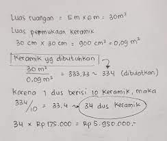 Nah didalam tabel berikut ini terdapat ukuran dan berat yang bisa anda jadikan acuan untuk memilihnya. Sebuah Ruangan Berukuran 5m 6m Lantainya Akan Dipasangi Keramik Dengan Ukuran 30 Cm 30 Cm Jika Brainly Co Id