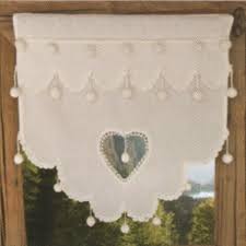 Rideau Brise Bise Blanc Festonne Pompons Rideaux Brise Bise Rideaux Rideaux Faciles