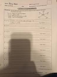 Some of the worksheets for this concept are 3 parallel lines and transversals gina wilson all things algebra 2013 answers unit 1 points lines and planes homework 6 properties of parallelograms gina wilson all things algebra 2014 answers pdf unit 9 dilations practice answer key midsegment of a triangle date period. Solved Name Ohsw Rete Date 2 1c 11 Unit 2 Logic Proo Chegg Com