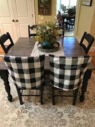 White Buffalo Check Chair Covers