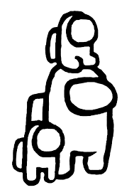 Below you will find among us coloring pages which you can paint for your enjoyment. A Large Character And Two Small Ones Razukraski Com