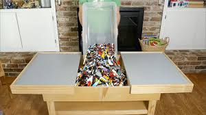Diy Sliding Lego Table Stores All Those Bricks Lego Table With Storage Lego Table Lego Table Diy
