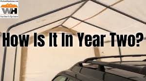 Review Of Shelter Logic Car Port 10 X 20 Foot With All Metal Frame And Youtube