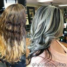 By breaking up the black hair with streaks of a lighter color, you can smoothly transition out of a solid black color in a gradual way. 76 Likes 3 Comments Stylists Supporting Stylists Stylistssupportingstylists On Instagram Heavy Platin Platinum Blonde Highlights Colored Hair Tips Hair