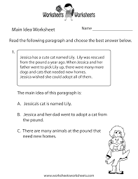 Finding The Main Idea Worksheet Printable Main Idea Worksheet Main Idea 2nd Grade Worksheets