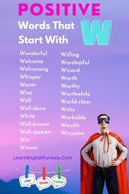 Positive words that start with k. Positive Words That Start With W