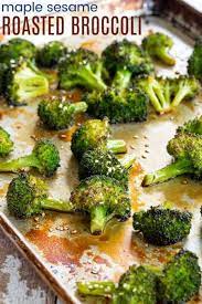 Maple Sesame Roasted Broccoli Cupcakes Kale Chips Recipe Side Dish Recipes Healthy Broccoli Side Dish Broccoli Recipes Side Dish