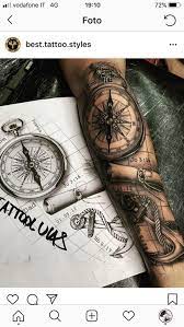 Kompass Tattooideen Kompass Tattooideen Compasstattoo Flowertattoo Kompass Compasstattoo Flowert In 2021 Compass Tattoo Tattoos For Guys Tattoos