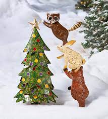 Forest Animal Christmas Tree In Metal Yard Sculpture Christmas Lights Indoor Decor Outdoor Holiday Decor Hanging Christmas Lights