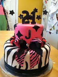 21st Birthday Zebra Stripe Cake