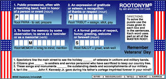 Your only clue is a category: Veterans Day Vocabulary Games Veterans Day Vocabulary Puzzles Www Myvocabulary Com