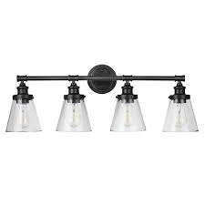 The location of your bathroom vanity light fixtures will depend on the size of your mirror. Patriot Lighting Connell Matte Black Vanity Light At Menards