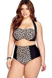 Plus Leopard Black High Waist Bikini Swimsuit High Waist Bikini Swimsuit Plus Size Swimwear Women S Plus Size Swimwear