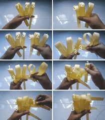 Di awal, cara membuat ketupat dari daun kelapa memang tidak mudah, tapi kalau sudah tahu polanya akan menjadi lebih mudah. Langkah Membuat Ketupat Enak