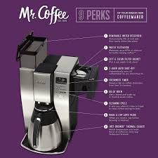 Mr coffee stainless steel silver thermal craft 10 cup carafe w lid 7.5 inch tall. Mr Coffee Bvmc Pstx95 10 Cup Optimal Brew Thermal Coffeemaker Stainless Steel Walmart Com Walmart Com