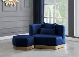 Maybe you would like to learn more about one of these? Navy Velvet Sofa Chair Ottoman 3pcs Contemporary Meridian Furniture Marquis 600 600navy Set 3