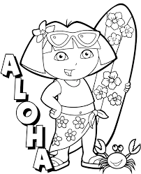 Print as many hawaii coloring pages as you want for your own personal use. Hawaian Coloring Page Dora Topcoloringpages Net