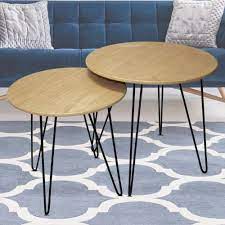 Check spelling or type a new query. Set Of 2 Mdf And Metal Side Tables In Brown Black Meinelampe