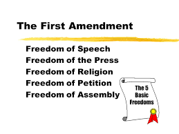 First amendment the first amendment guarantees freedoms concerning religion, expression, assembly, and the right to petition. The First Amendment Freedom Of Speech Freedom Of The Press Ppt Video Online Download