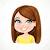 Brown Hair Cute Cartoon Girl