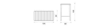 Outer ring od k mm. High Rectangular Table 120x60 Cm Laren Ethimo