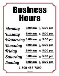 Business Hours Sign Free Printable Business Hours Sign Business Letter Template Sign Templates