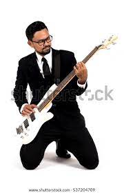 Business Man Playing Bass Guitar On Stock Photo Edit Now 537204709