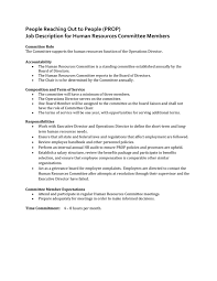 Manage, improve, and protect natural resources to maximize what they do, according to o*net: Human Resources Committee Job Description