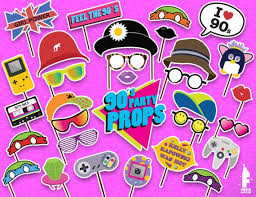 30th Birthday Photo Booth Props Printable Printable 90s Photo Booth Props Printable 90s Party Props Instant Download 90s Theme Props 90s Theme Party Retro Props 90s Photo Booth Photo Booth Party Props 90s Theme Party