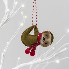 Personalised Sloth Christmas Tree Decoration Felt Christmas Tree Decorations Felt Christmas Decorations Christmas Ornament Pattern