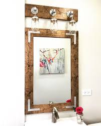 Vanity Mirror With Lights Industrial Set Handmade Rustic Mirror Farmhouse Ba Bathroom Accessories Design Rustic Bathroom Decor Bathroom Design Small Modern