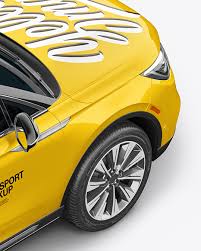 Download Crossover Suv Mockup Top Halfside View High Angle Shot In Vehicle Mockups On Yellow Images Object Mockups PSD Mockup Templates