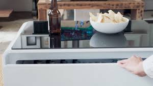 Sobro Smart Coffee Table With Built In Mini Fridge Qvc Com In 2020 Mini Fridge Coffee Table Fridge