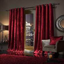 Sawyer mill red plaid lined door panel curtain 72 lined panel curtain measures 72x42 includes 1 coordinating tie. Viceroy Bedding Pair Of Heavy Crushed Velvet Curtains Eyelet Ring Top Fully Lined Curtains Raspberry Red 46 Width X 72 Depth Amazon Co Uk Home Kitchen