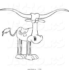 Use the download button to find out the full image of texas coloring pages to print. Vector Of A Cartoon Longhorn Cow Outlined Coloring Page By Toonaday 17781