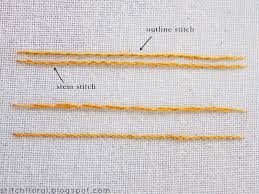 The outline stitch used in hand embroidery: Stem Stitch Vs Outline Stitch Novocom Top