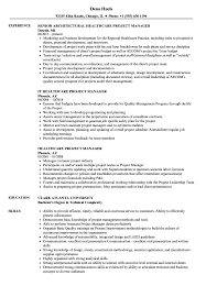 But depending on the project manager jobs you're applying for, a resume objective can help differentiate you from the competition. Healthcare Project Manager Resume Samples Velvet Jobs
