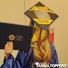 Criminal Justice Decorated Grad Cap Decorating Kit Ideas For Graduation Caps Tassel Toppers In 2021 Criminal Justice College Graduation Cap Decoration High School Graduation Cap Decoration
