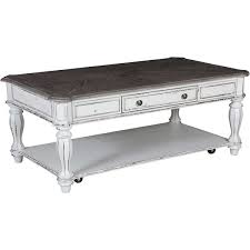 Complete with two drawers for storage & metal accents. Magnolia Manor Rectangular Cocktail Table 244 Ot1010 Afw Com