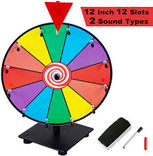 Amazon Com Klvied 12 Inch Heavy Duty Prize Wheel 12 Slot Tabletop Color Spinning Wheel With 2 Model Clicker Prize Wheel Spinning Wheel Spinning Wheel Game